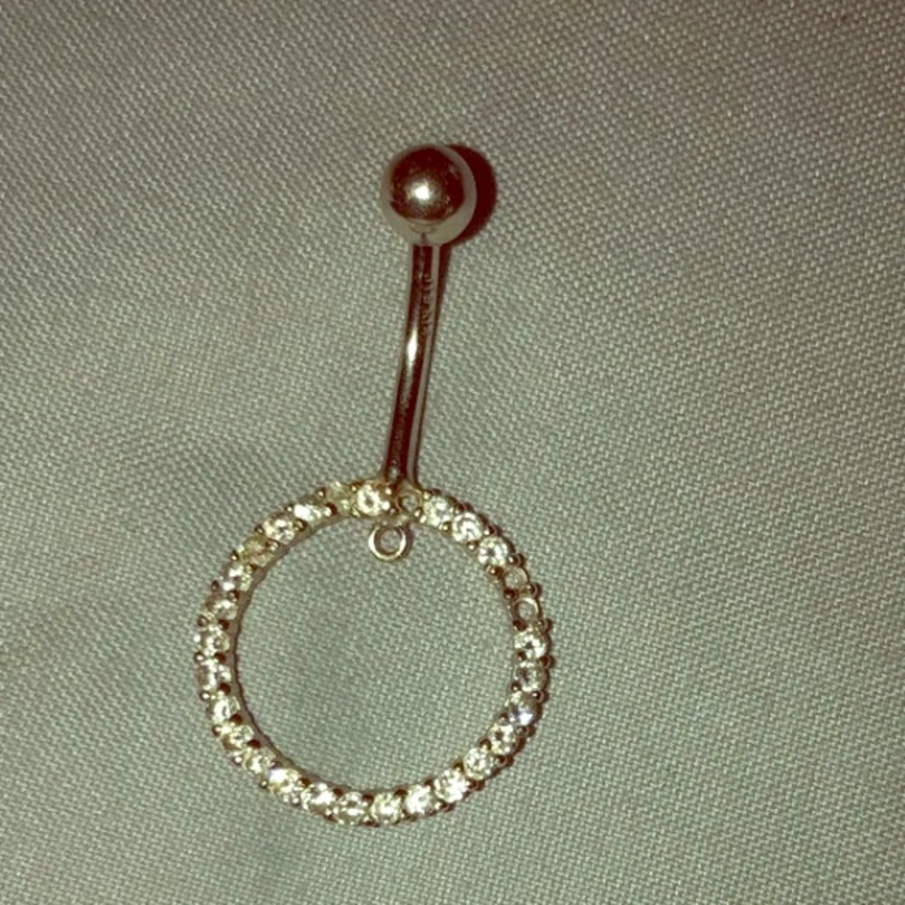 16K White Gold Belly Ring